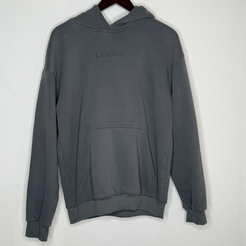 Comfrt Hoodie Medium Dark Gray Cotton Blend Pullover Streetwear Minimalist